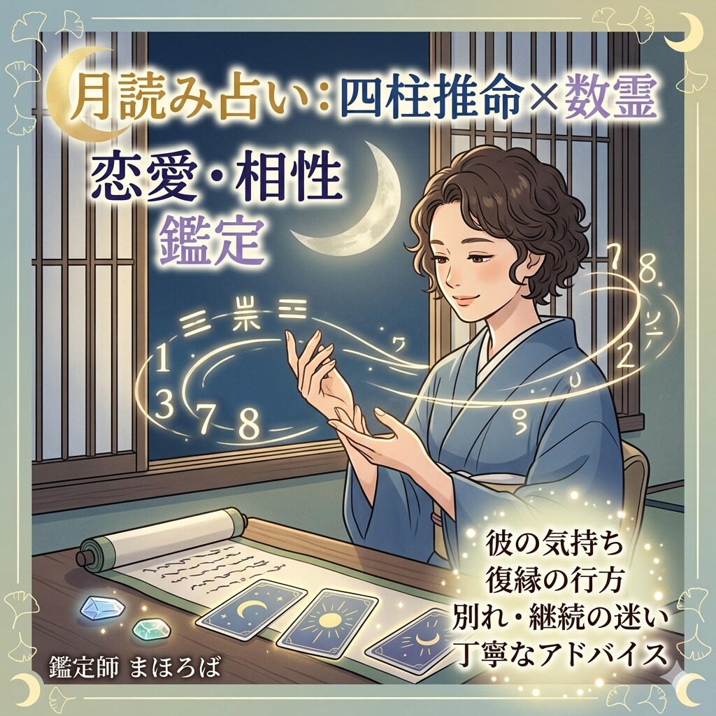 月読み占【四柱推命×数霊】彼の気持・相性鑑定します 彼の本音がほんのりみえてくる【3日以内・初回500円】 イメージ1