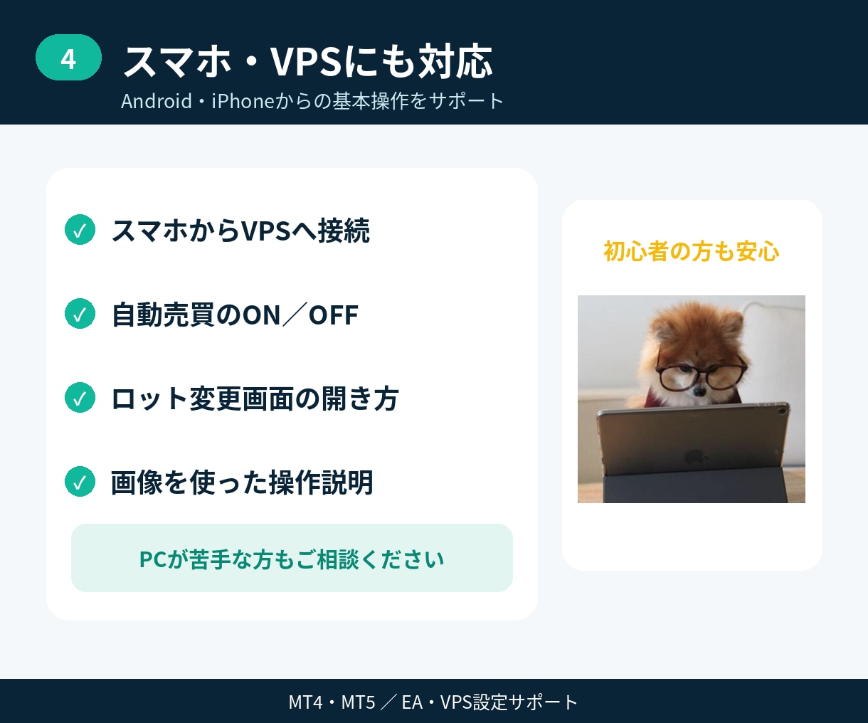MT4・MT5 EA設置代行します EAを設置、すぐ稼働できる状態までサポートします。 イメージ4