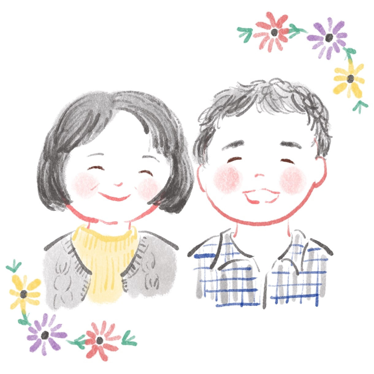 手描きタッチの絵本のような似顔絵作成します 絵本のようなやさしいイラストを探している方へ✾ イメージ2