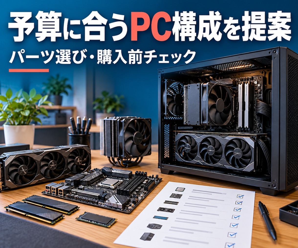 予算と用途に合うPC構成を提案します ゲームや作業内容に合わせてパーツ選びから購入までサポート イメージ1