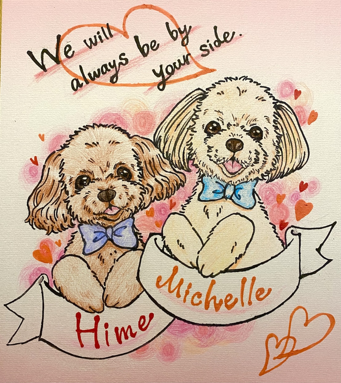 かわいいペットちゃんの似顔絵色紙♪描きます 世界に1枚だけの似顔絵色紙。真心込めてお描きします！ イメージ1