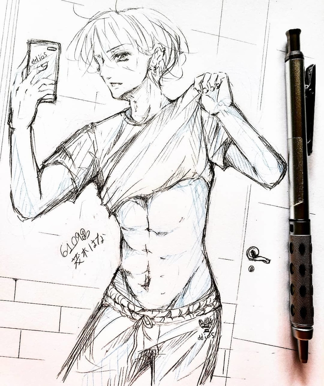 少女漫画　カップル　萌えなどイラスト描きます 制作します(モノクロ　白黒　シャーペン画　恋人イラスト) イメージ6