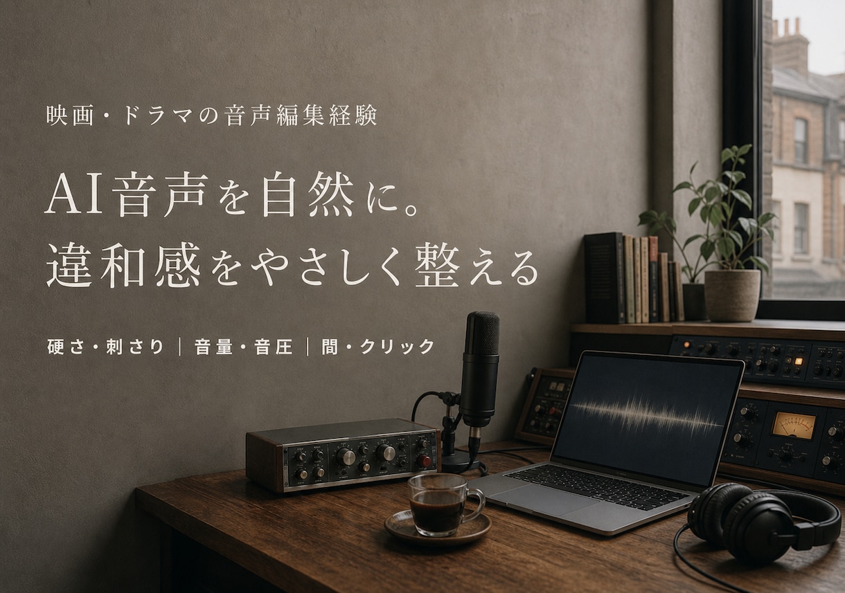 AI音声の違和感を抑え聞きやすく整えます AI音声の違和感、気になりませんか？ イメージ1