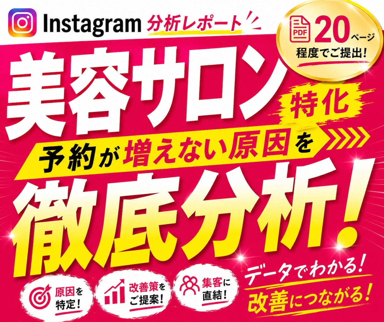 限定3名／予約が増えない本当の原因を徹底分析します Instagramからの予約導線を分析。改善レポート作成 イメージ1