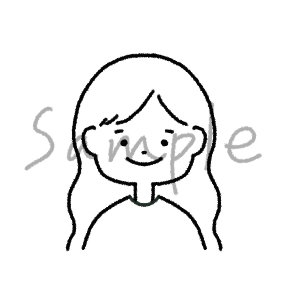 商用◎！ゆるかわいいアイコン描きます シンプルで優しげなイラスト似顔絵^^ 【モノクロ】 イメージ5