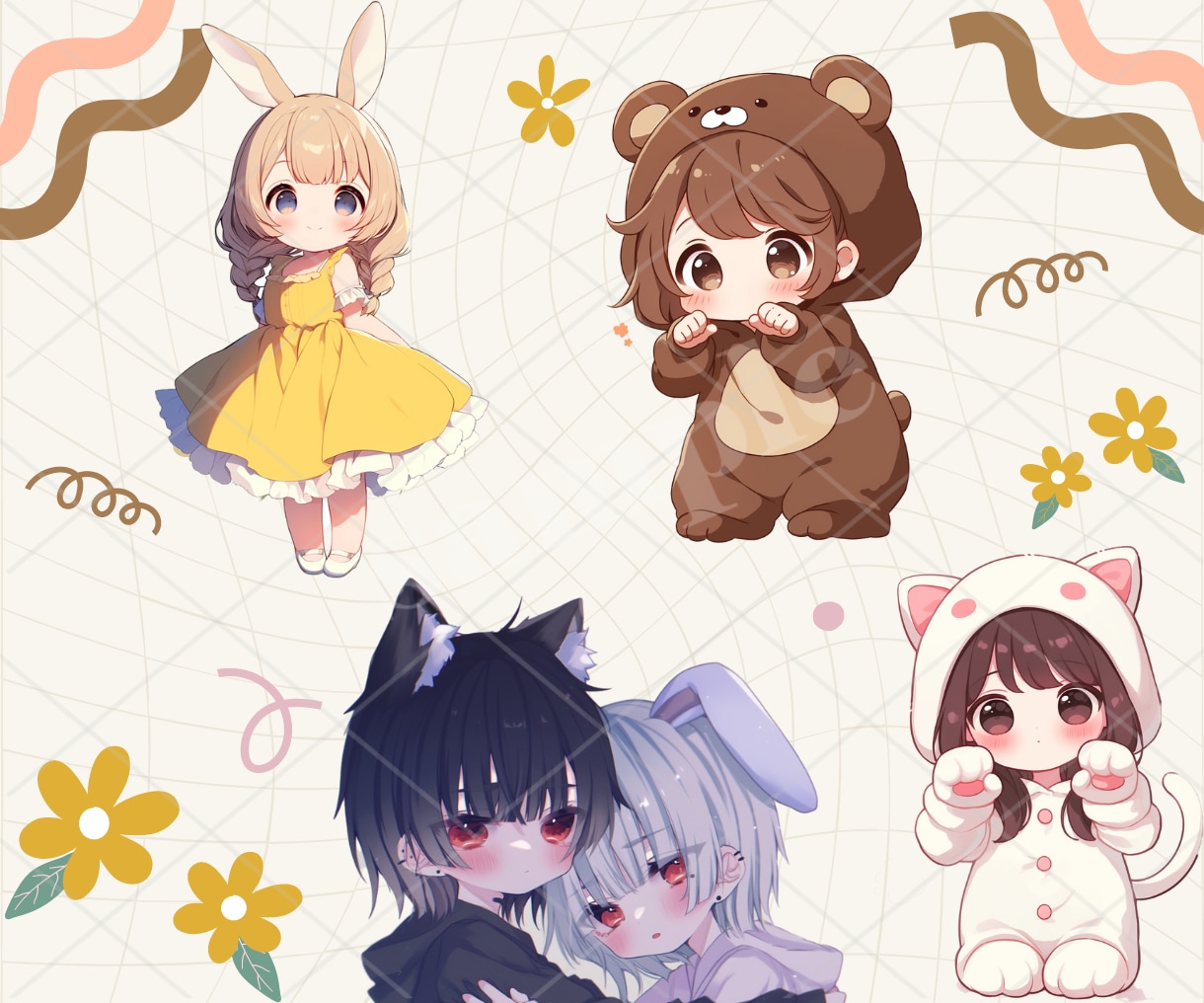 キャラクターデザイン・オリジナルイラスト制作します 商用可◎二次利用込み!/アイコン/ミニキャラ/立ち絵/一枚絵 イメージ5