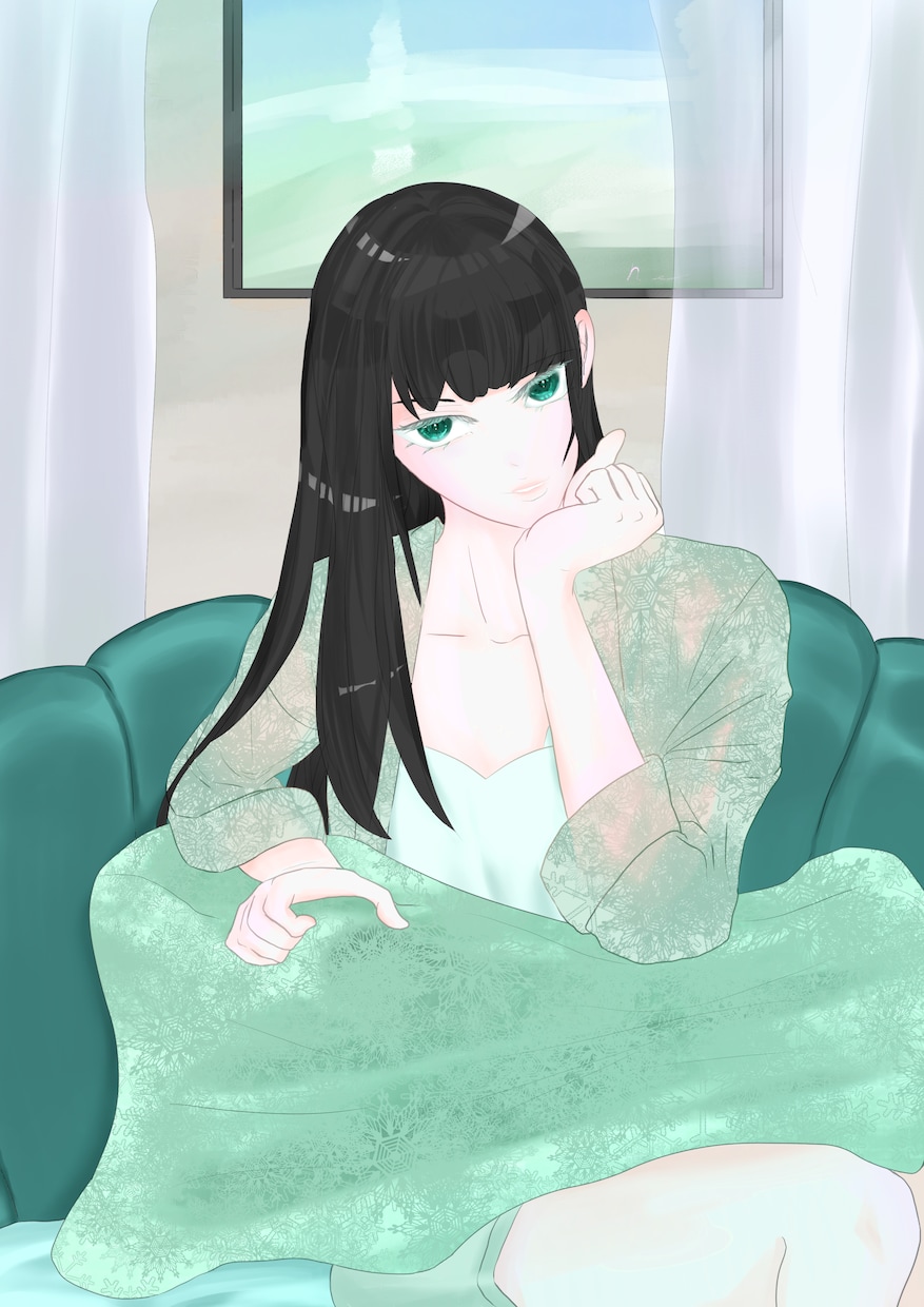 カッコイイ女の子、綺麗なイラストを作成いたします アイコン、配信ジャケットなど。目ヂカラ強め暗めが得意です イメージ1
