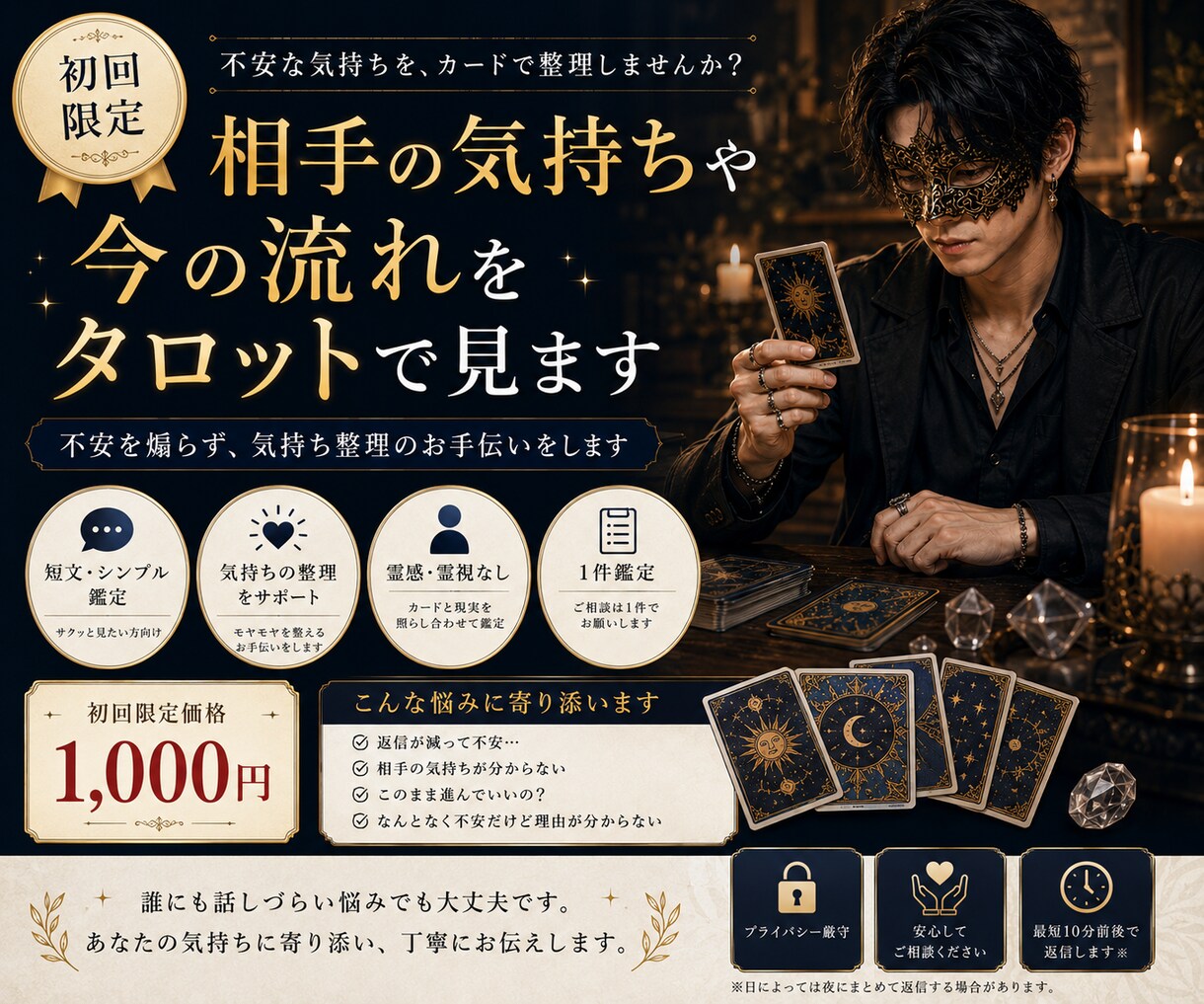 初回限定 | あなたの苦しい気持ちを占います 特殊な能力はありませんが、気持ちを整理することはできます。 イメージ1