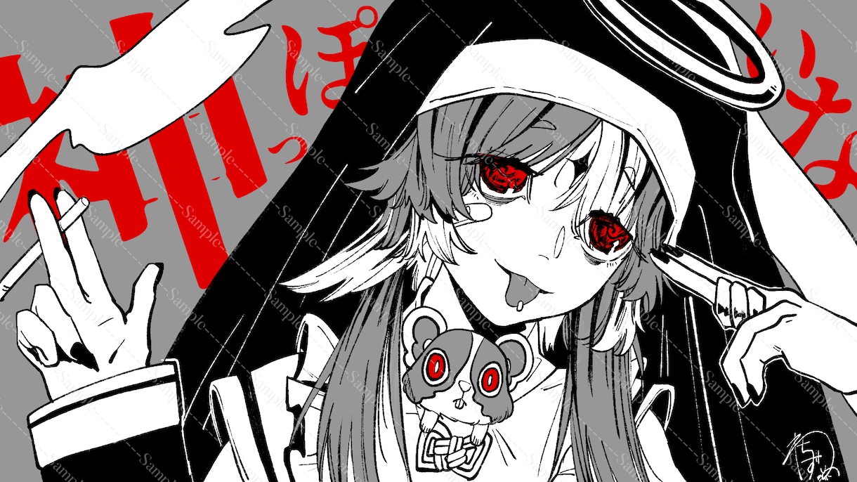 目を引く動画、サムネ用イラストを描きます ポップでカラフルなものから、クールでシックなイラストまで イメージ4