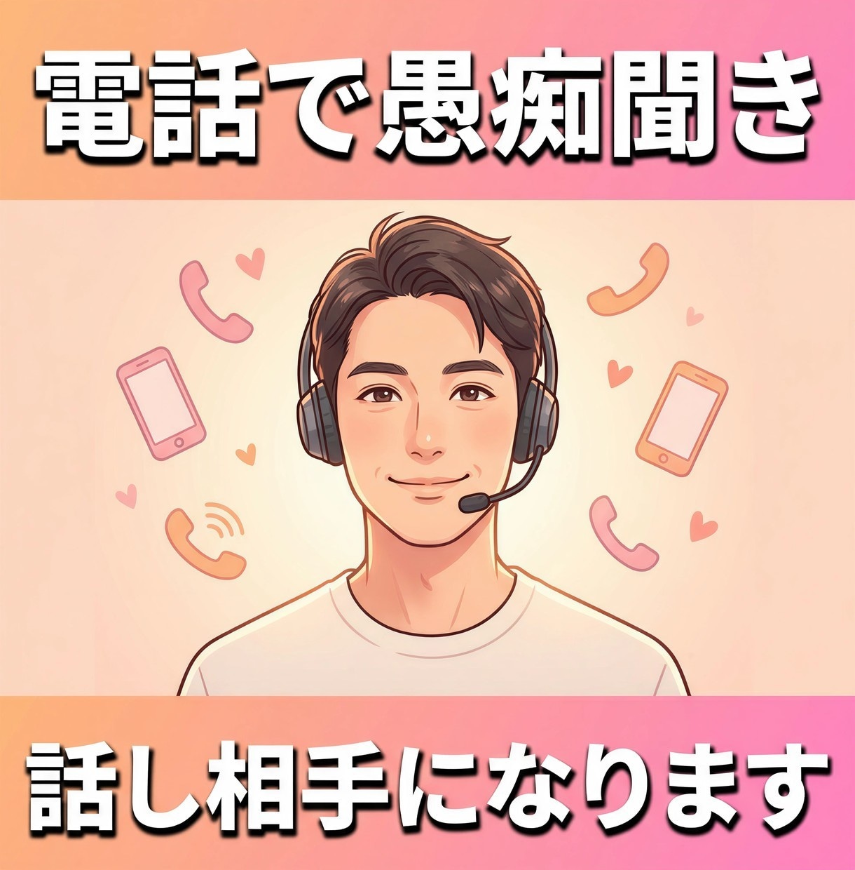 電話で愚痴を聞かせてください【話し相手】ます 声に出すだけで楽になる。今すぐ話して。 イメージ1