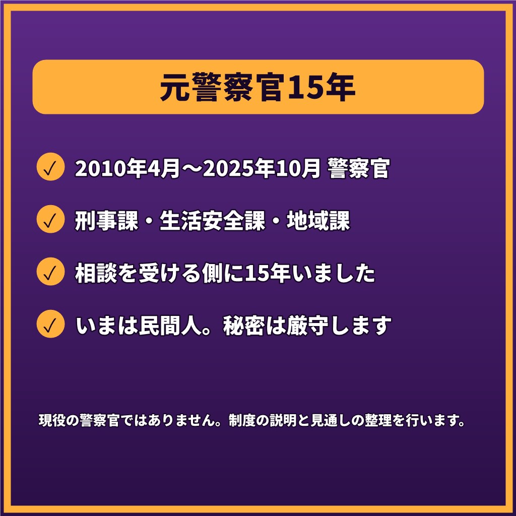 事情聴取や逮捕が不安なあなたへ1往復で応えます 【1往復】取り調べ・前科・会社への影響を整理。罪名問わず イメージ6