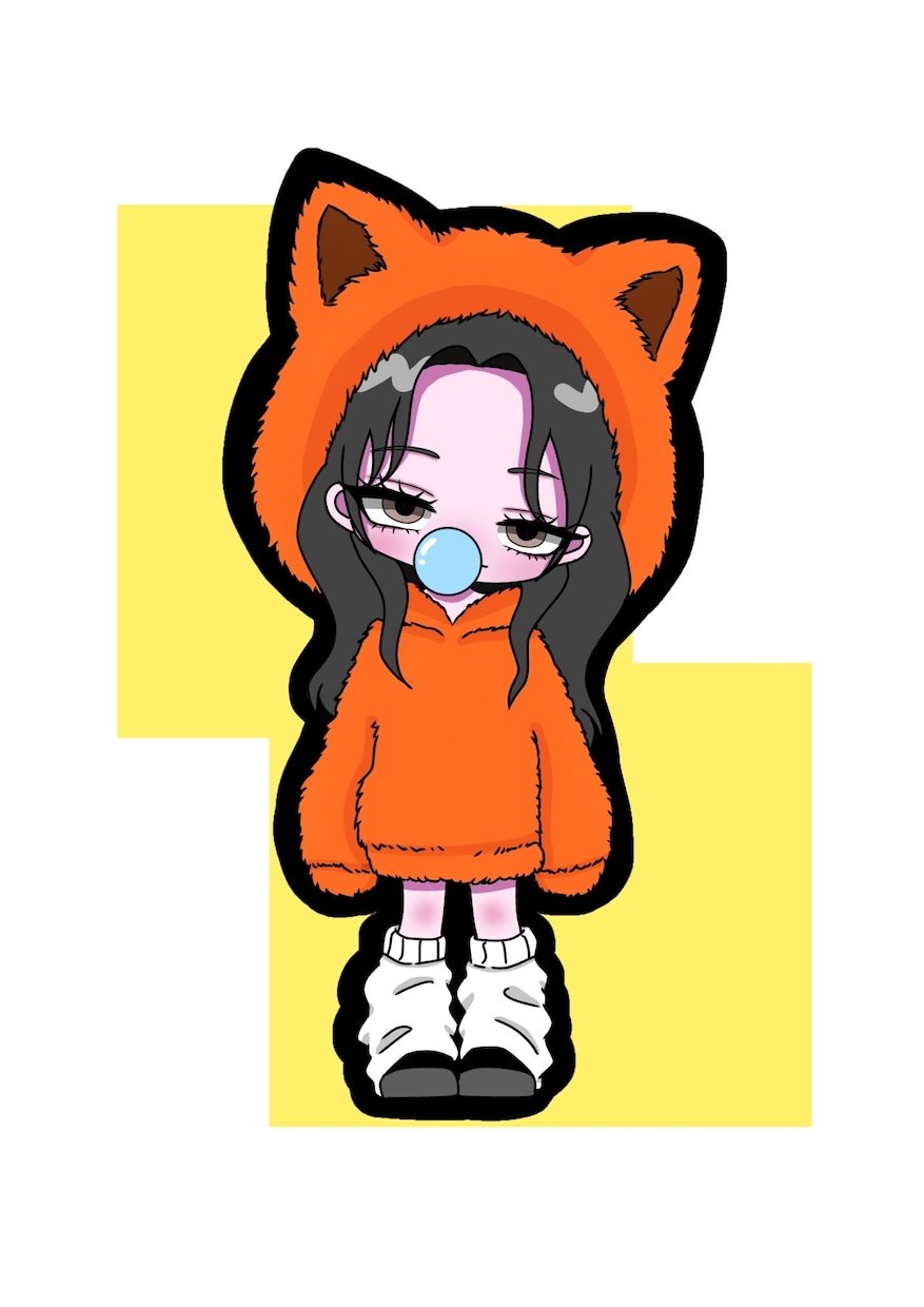 量産｜猫耳パーカーでミニキャラ描きます アイコン｜ SNS ｜配信等で使える◎ イメージ3