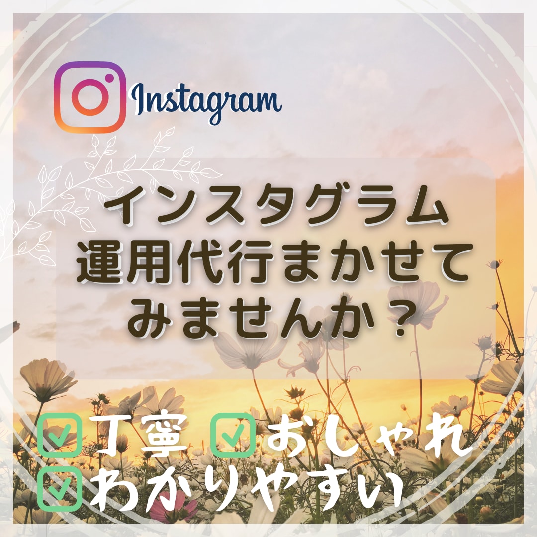 １ヶ月間Instagram運用代行いたします あなたの魅力をシェアするお手伝いをします＊ イメージ1