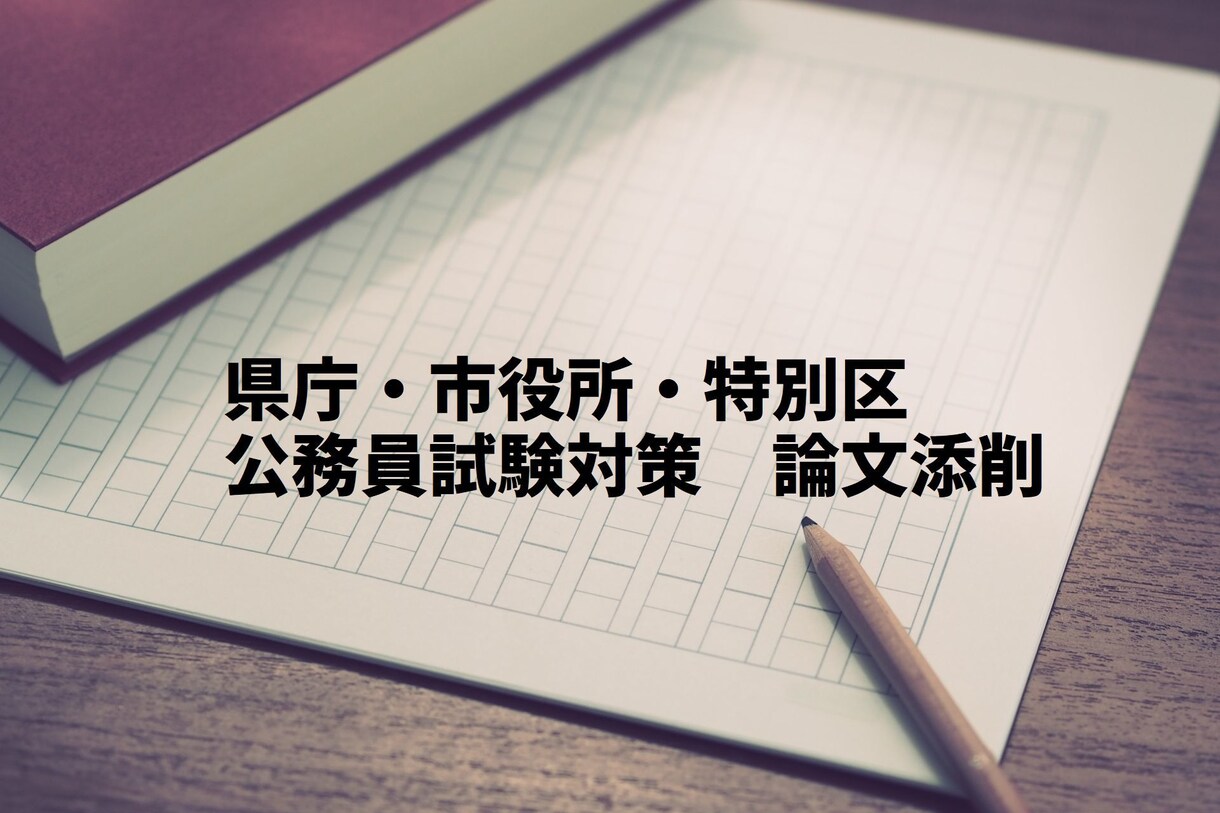 公務員試験の論文の添削をします （国家、県庁、特別区の採用試験合格実績あり） イメージ1