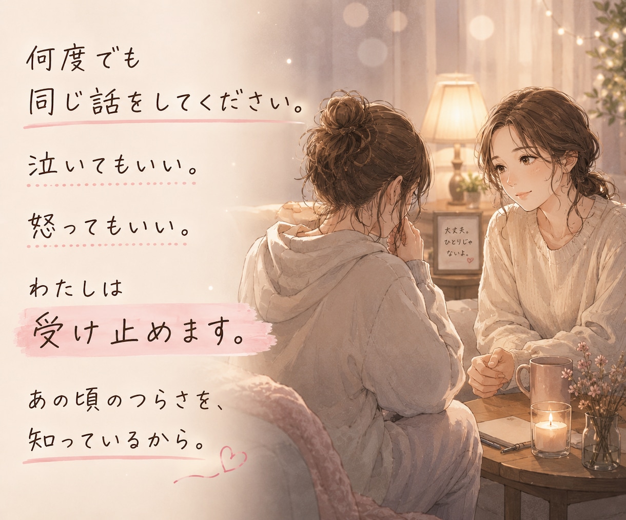 彼が帰った後の不安を40分そのまま話せます W不倫・婚外恋愛｜嫉妬も執着もそのまま話せます イメージ4