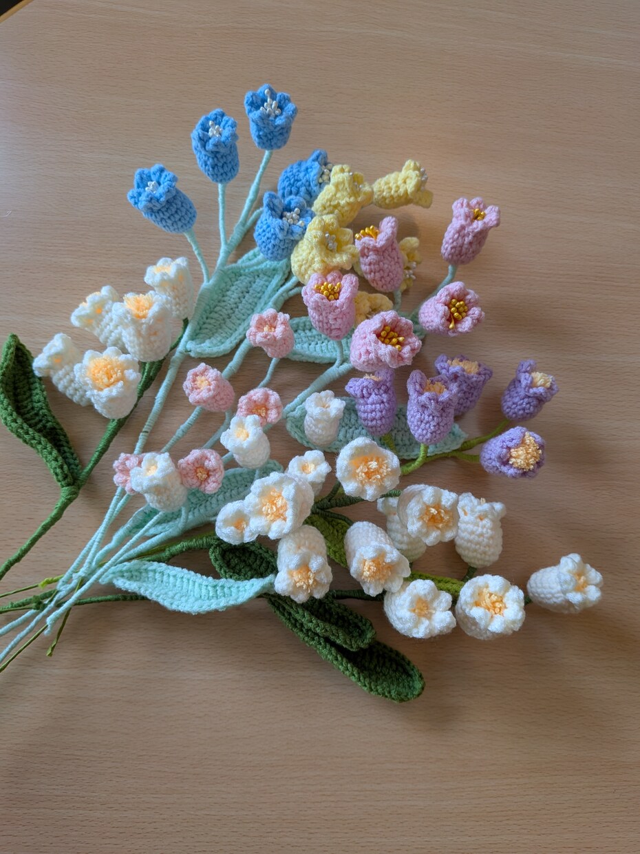 編み物でお花の制作します オンライン編み物教室〜お花モチーフを一緒に編みましょう〜 イメージ4