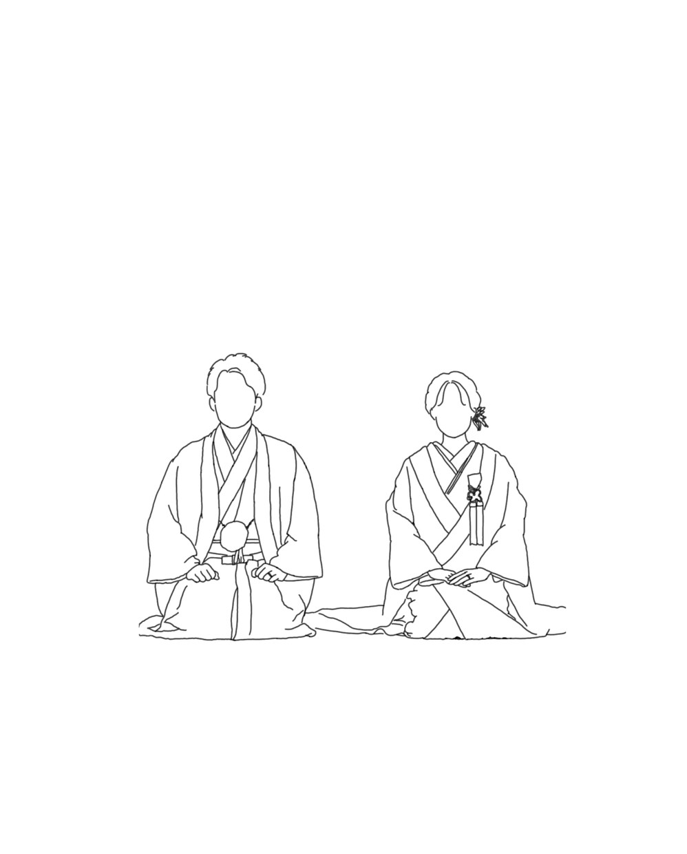 結婚式ペーパーアイテムDIYで使用イラスト作成ます 自身の結婚式ペーパーアイテム作成経験を活かした線画イラスト イメージ8