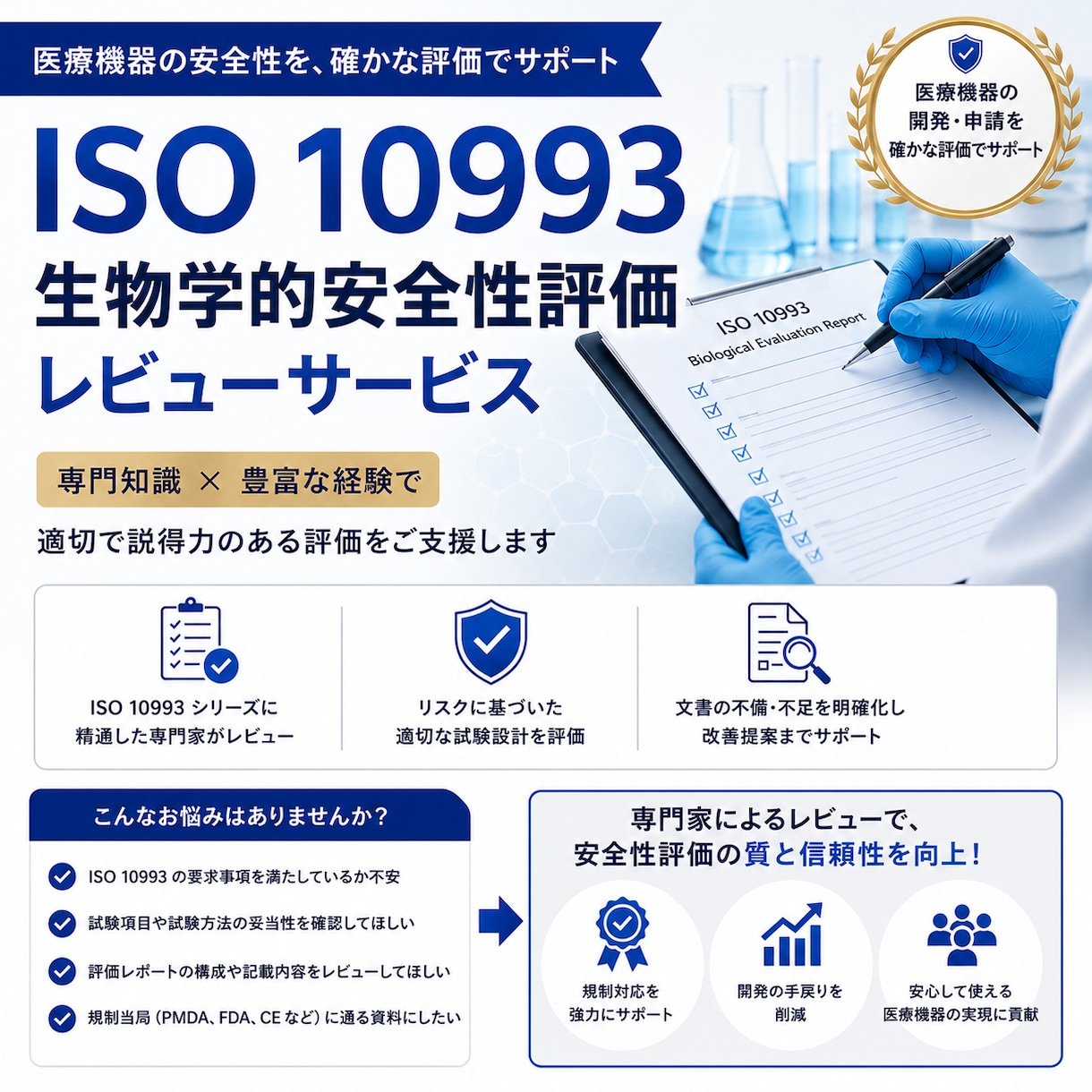 ISO 10993生物学的安全性資料レビューします MDR、FDA対応のISO 10993生物学的安全性評価 イメージ1