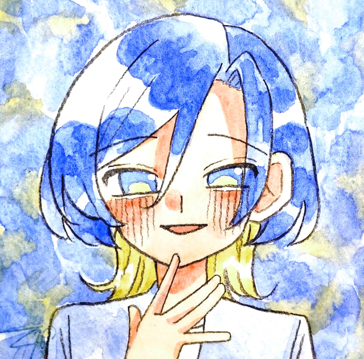 バストアップイラストを描きます 観賞用、アイコンにぴったりの優しい水彩イラストです！ イメージ3