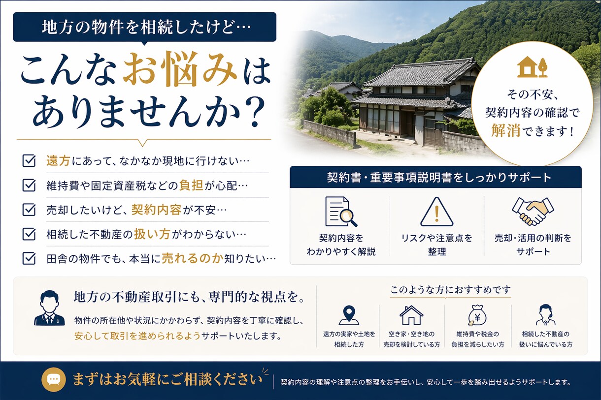 不動産売買契約書の不安をわかりやすく解消します 不安解消・注意点整理・セカンドオピニオン対応 イメージ4