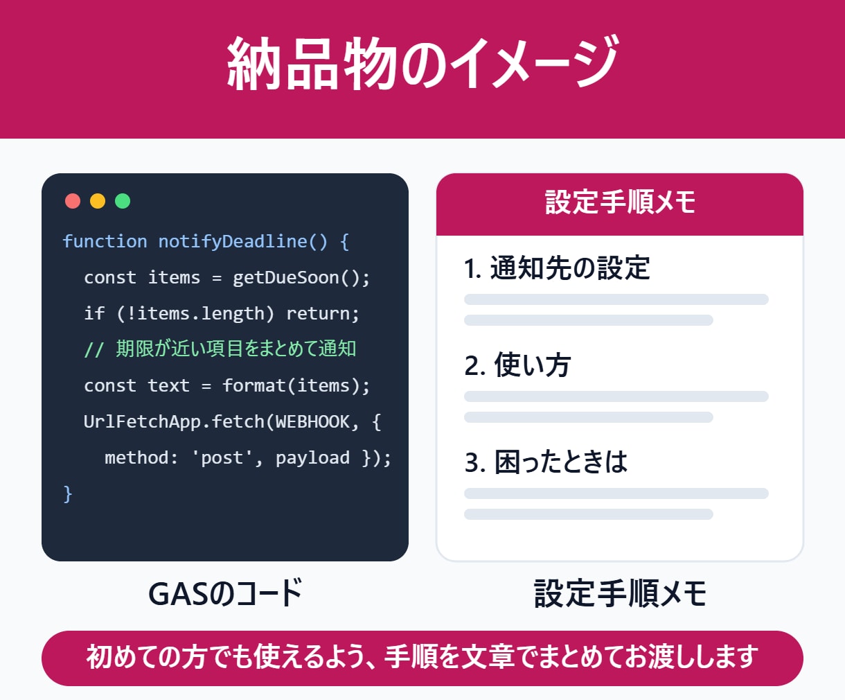 シートの更新をチャットに自動通知します Slack・Chatwork等に通知｜使い方メモ付き イメージ3