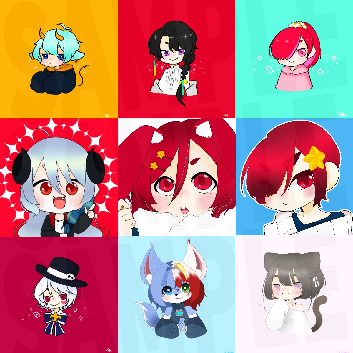 SNSで使えるアイコン作成します もちっとかわいいミニキャラアイコン作ります！ イメージ3