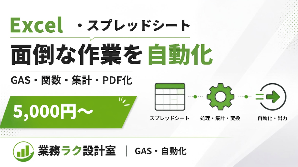 Excel・スプレッドシート作業を自動化します GAS・関数・集計・PDF化など、毎日の手作業を効率化します イメージ1