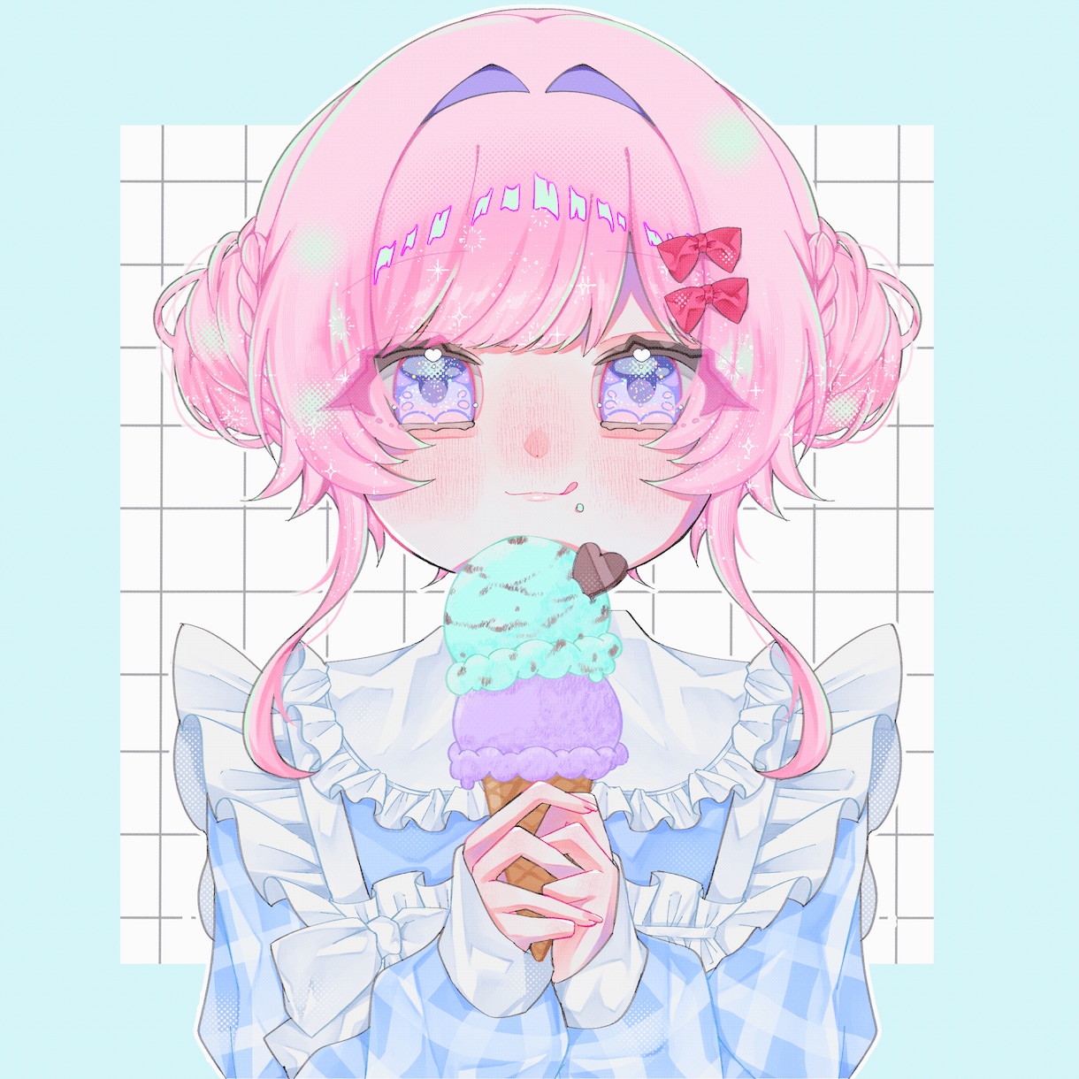 キラキラ可愛いイラストお描きします SNSで使えるアイコンお描きします イメージ1