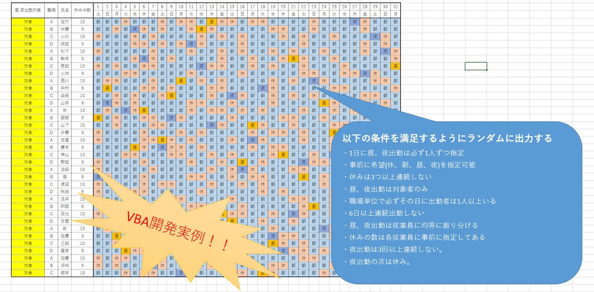 Excel VBAによる作業代行。なんでも承ります 集計転記/メール/印刷/PDF/シフト/大学数学/mac対応 イメージ3