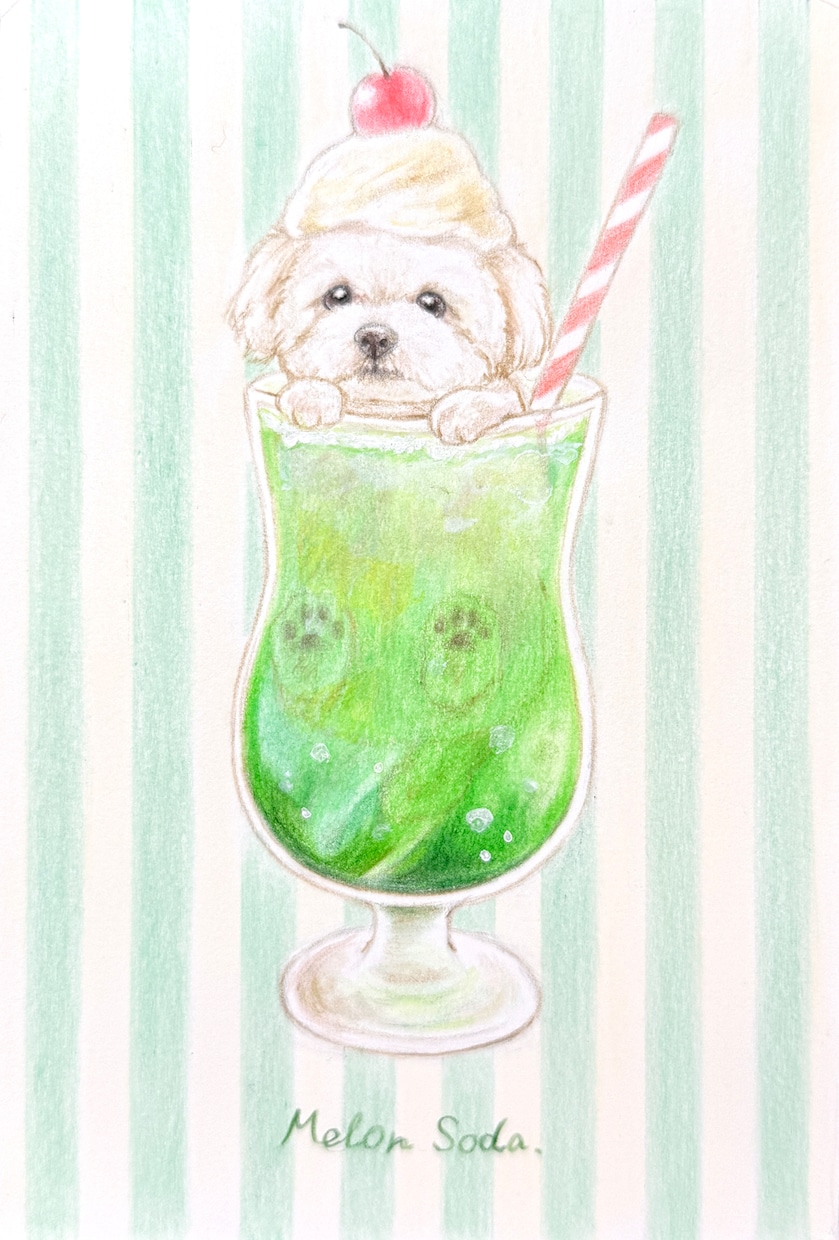 美大卒がペットちゃん×ドリンク描きます お好きなドリンクと一緒にペットちゃんを描きます【送料込み】 イメージ2