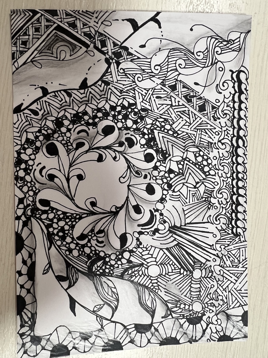 ゼンタングルで描きます 唯一無二の作品です。ごらんください！ イメージ2