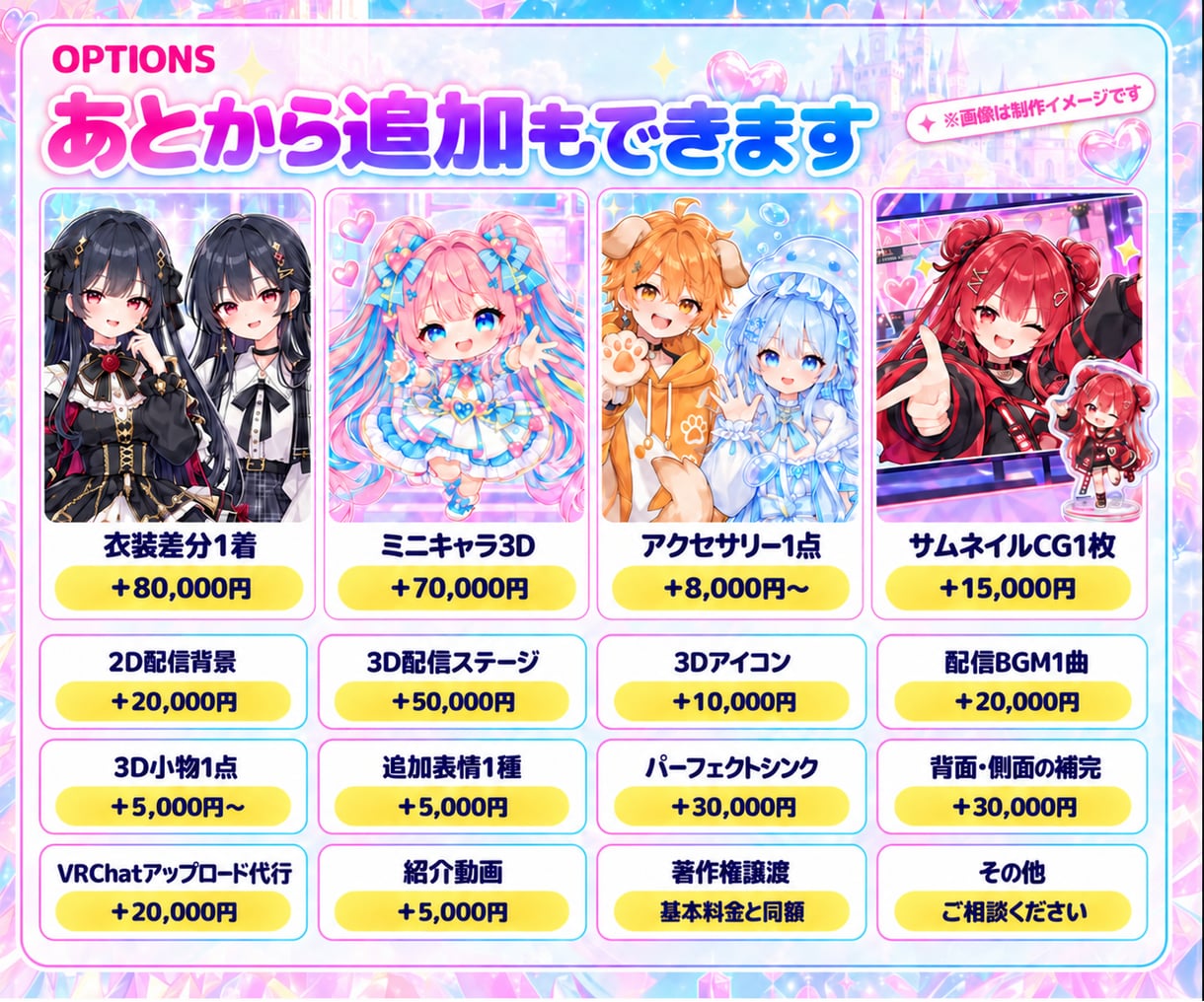 立ち絵からVTuberの3Dモデルを制作します VRM・VRChat対応｜背景・サムネ・BGMも追加OK イメージ9