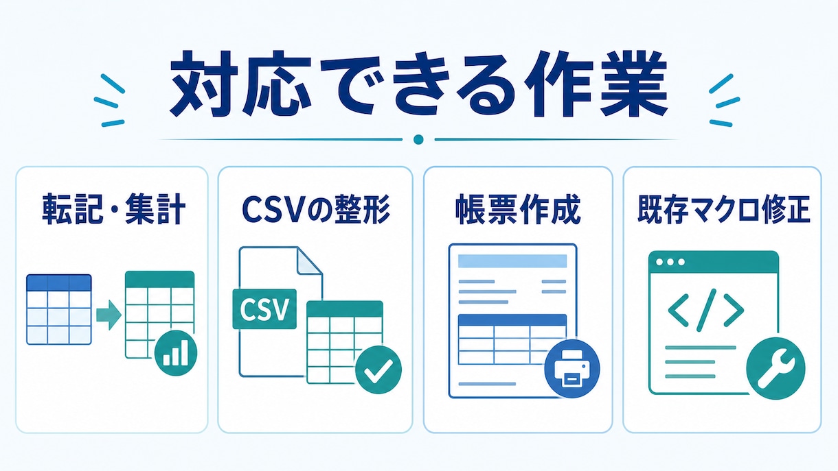 Excelの定型作業をVBAで自動化します 繰り返し作業を減らしミス防止と時間短縮を支援 イメージ2