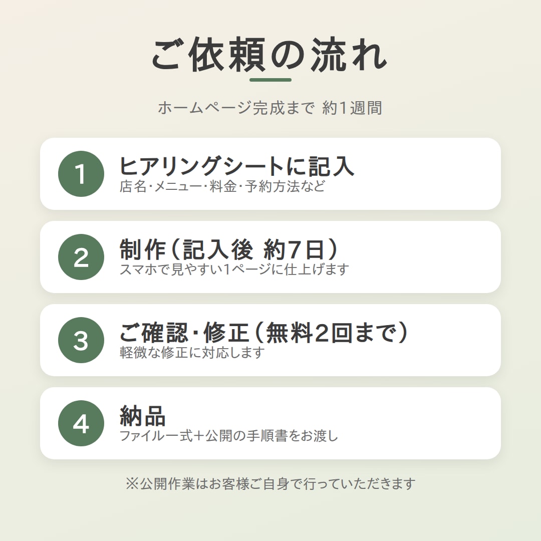 美容室・サロンスマホ対応の1ページHPを制作します HPがない・古いサロンへ。スマホ対応の1ページを制作 イメージ3