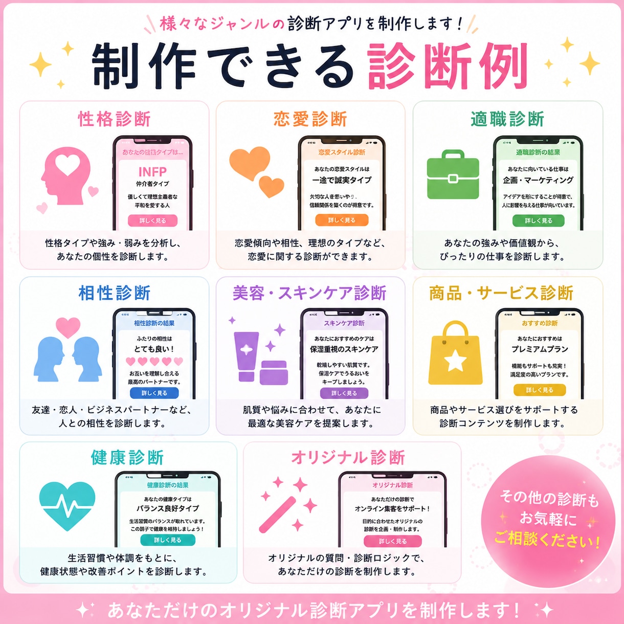 オリジナルAI診断アプリを制作します 集客・LINE登録につながるAI診断アプリを制作 イメージ3