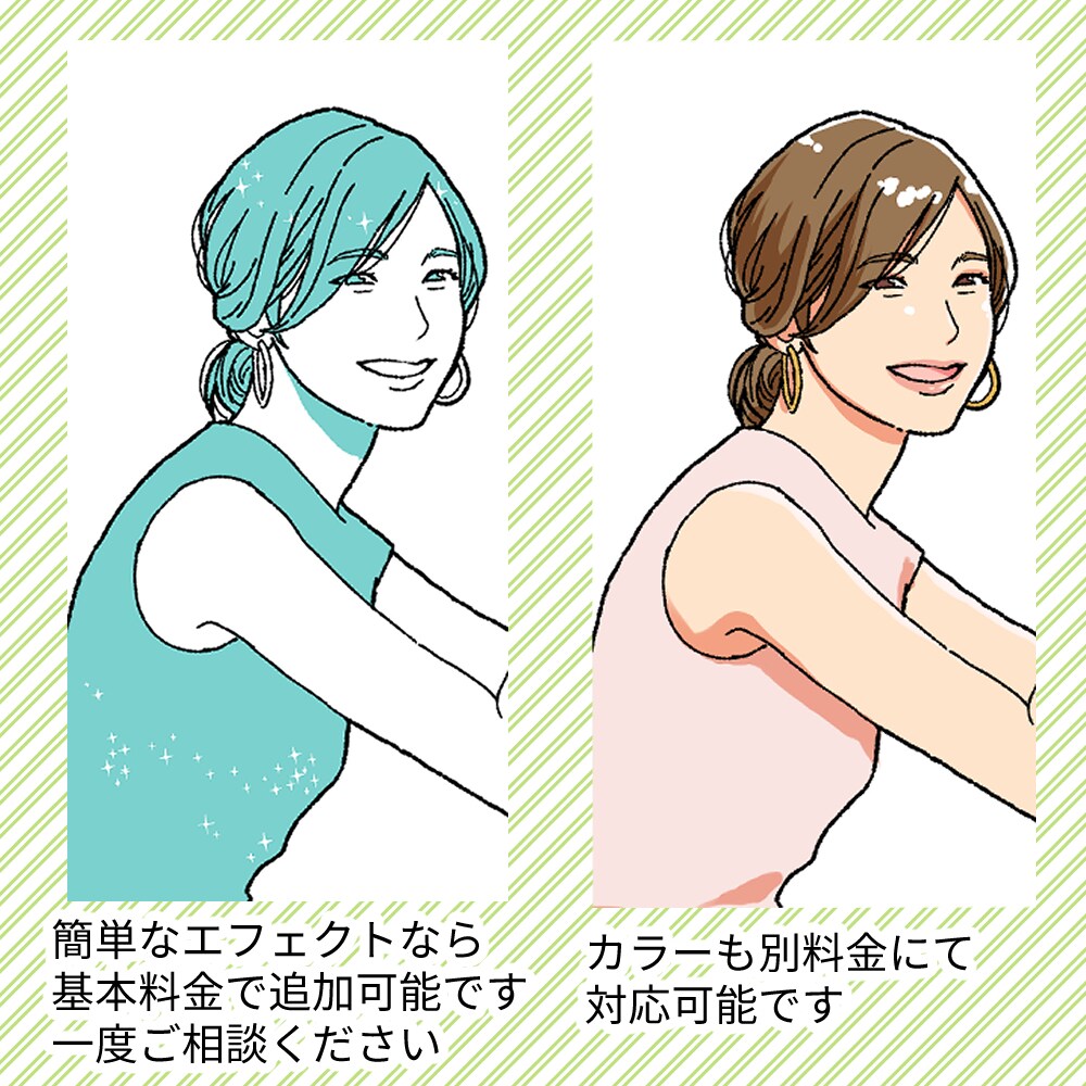 写真をもとにシンプルおしゃれな似顔絵お描きします ★商用可★SNS、名刺、DMなどで相手に好印象をあたえます イメージ3