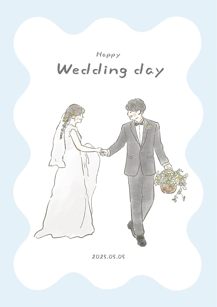 淡色カラーがおしゃれなウェルカムボード描きます 韓国風・ニュアンスで結婚式をおしゃれに彩ります。ペットも可 イメージ8