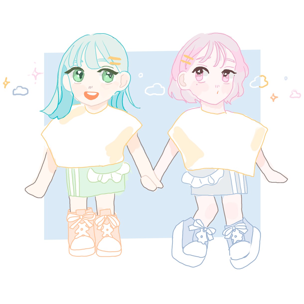 ころんとしたかわいいミニキャラをお描きします ほんわかカラフルな約3頭身の女の子 イメージ8