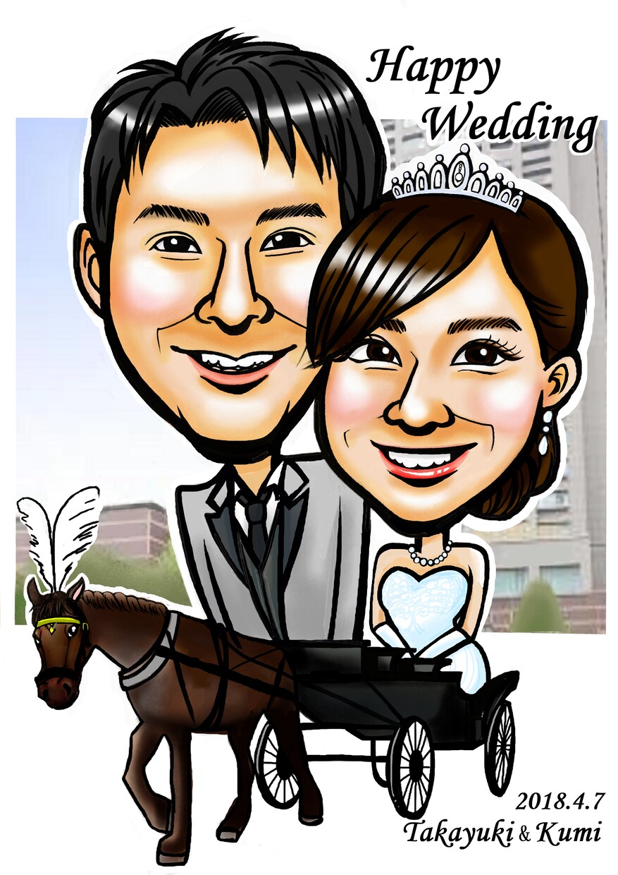おもしろかわいい似顔絵ウェルカムボード描きます 結婚式で大活躍！自分用でもプレゼント用でもOK!! イメージ2