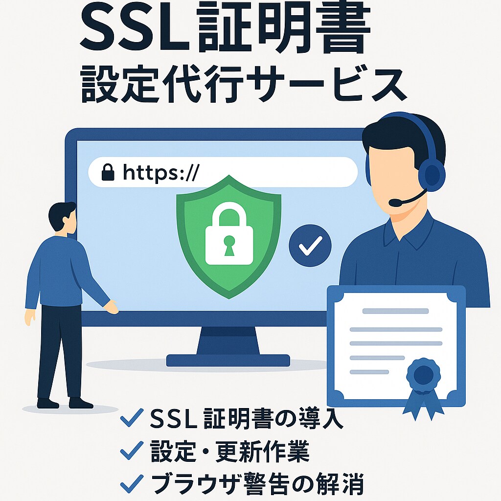 SSL証明書の導入代行をします 有償/無償の証明書導入サポートをします イメージ1