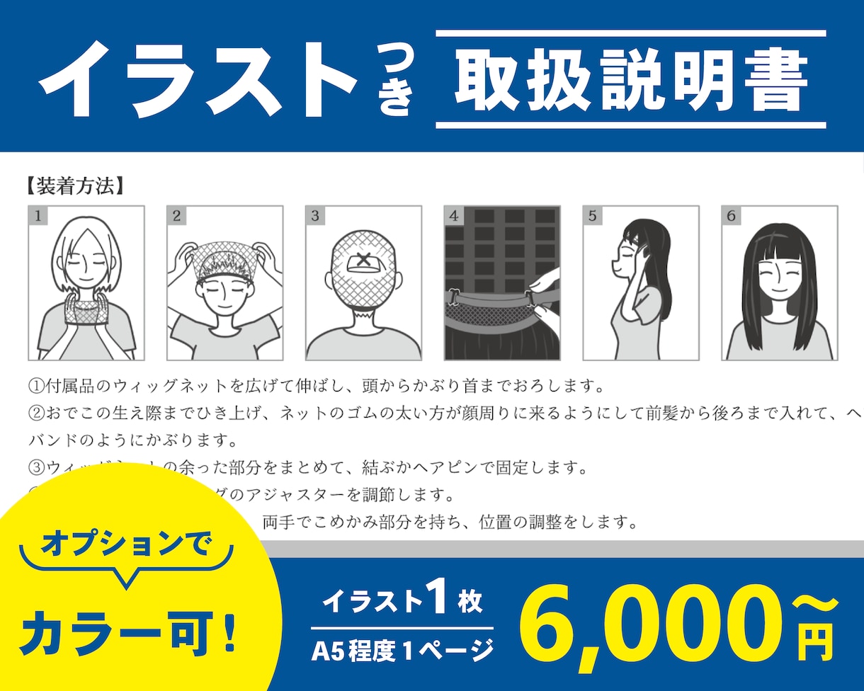 見やすくかわいいイラスト付き取扱説明書を作成します イラスト付きで手順が分かりやすい説明書を１枚からデザイン制作 イメージ1