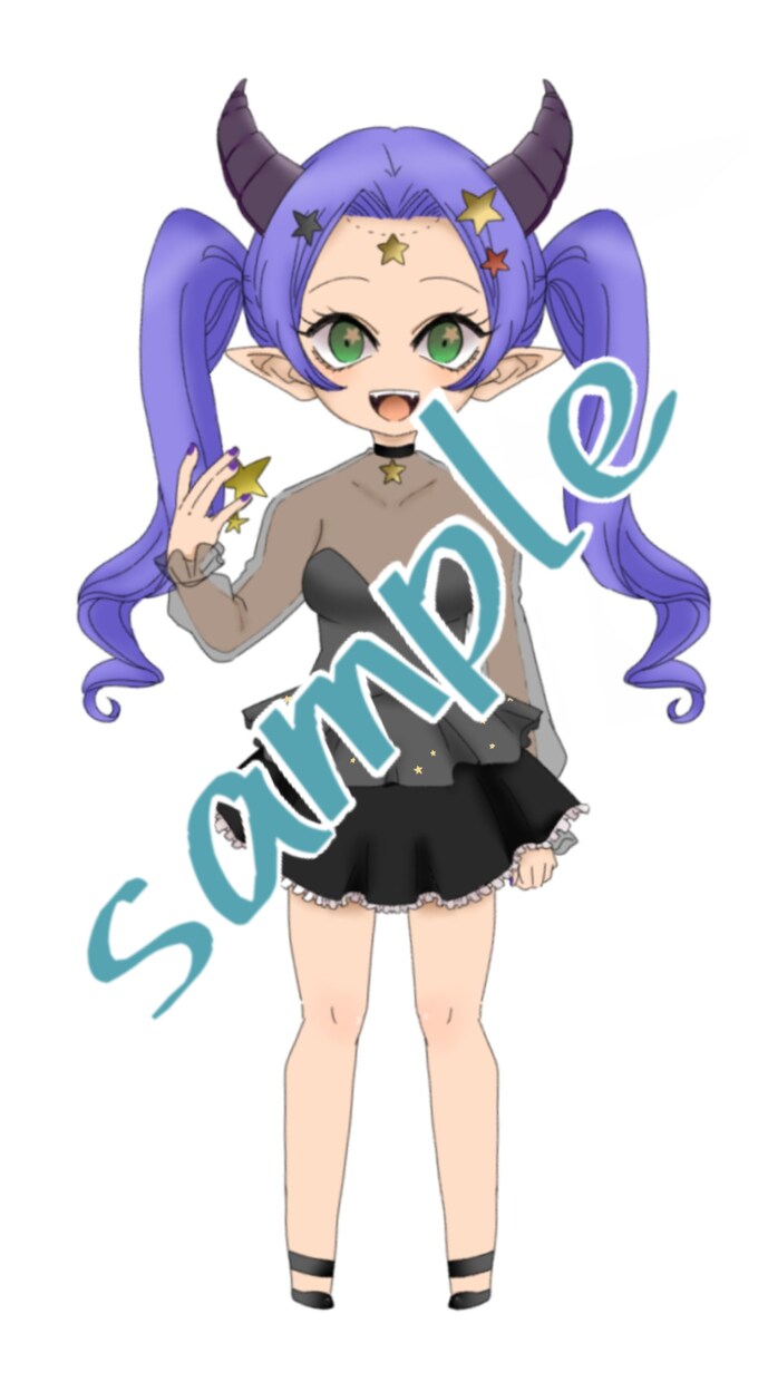 あなただけのコテキャイラスト描きます イメージを頂いて、代理キャライラストを作成します。 イメージ1
