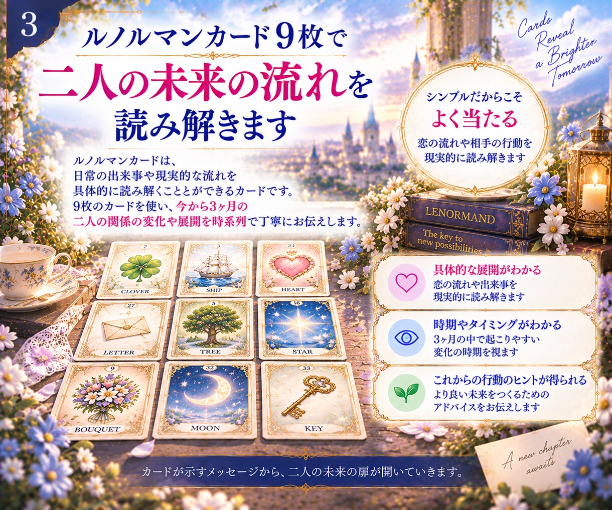 あの人との関係が3ヶ月以内にどう動くか視ます 片思い・復縁・曖昧な関係の変化と進展の可能性を読み解きます イメージ3