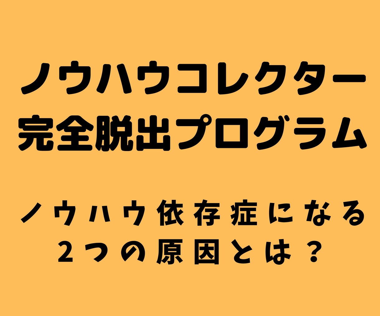 ノウハウコレクター完全脱出プログラムを提供します ノウハウコレクターになってしまう環境を改善します。 イメージ1