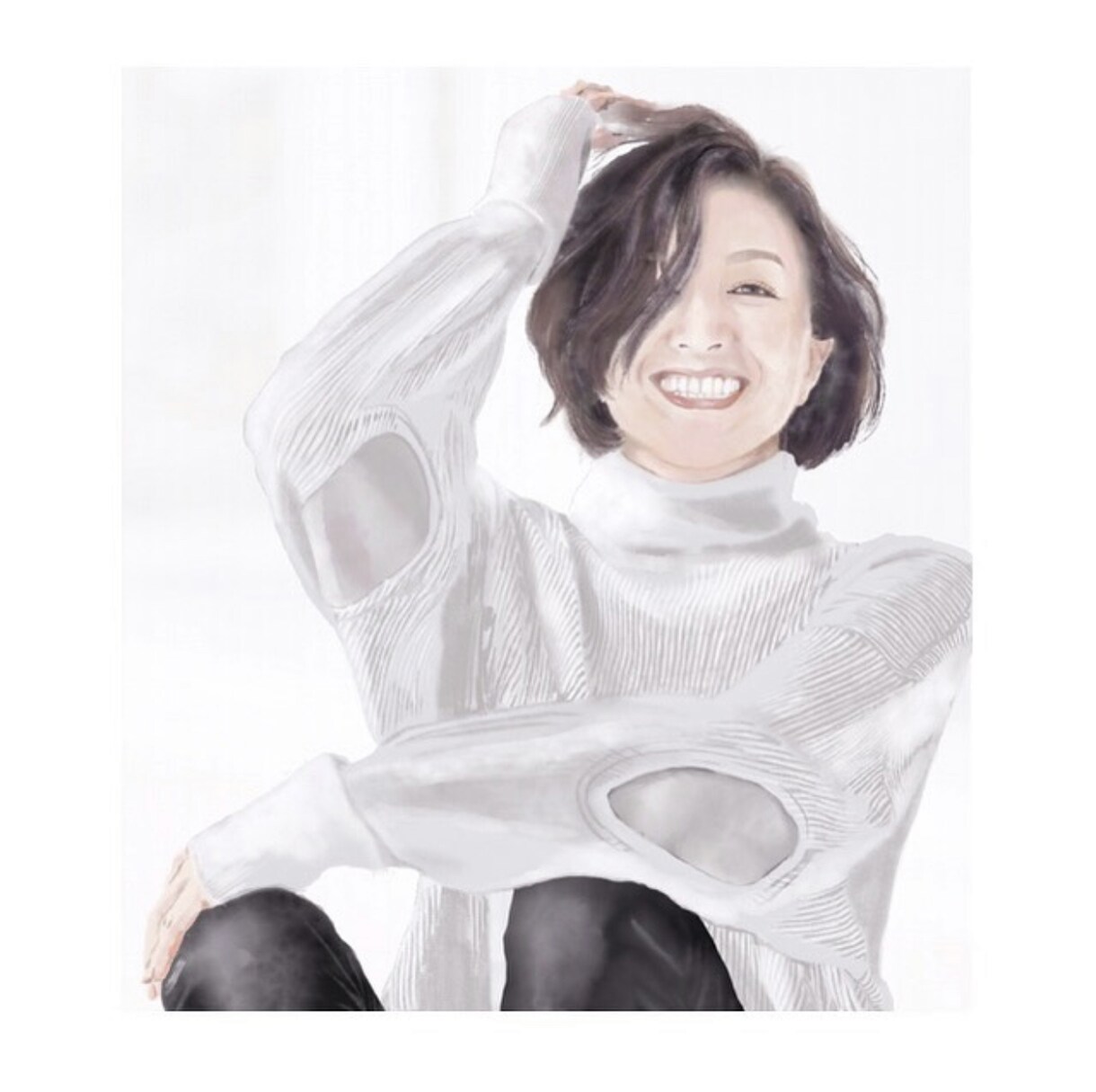 デジタル水彩で優しい雰囲気の似顔絵を描きます お写真から水彩画風の似顔絵をおこします イメージ2