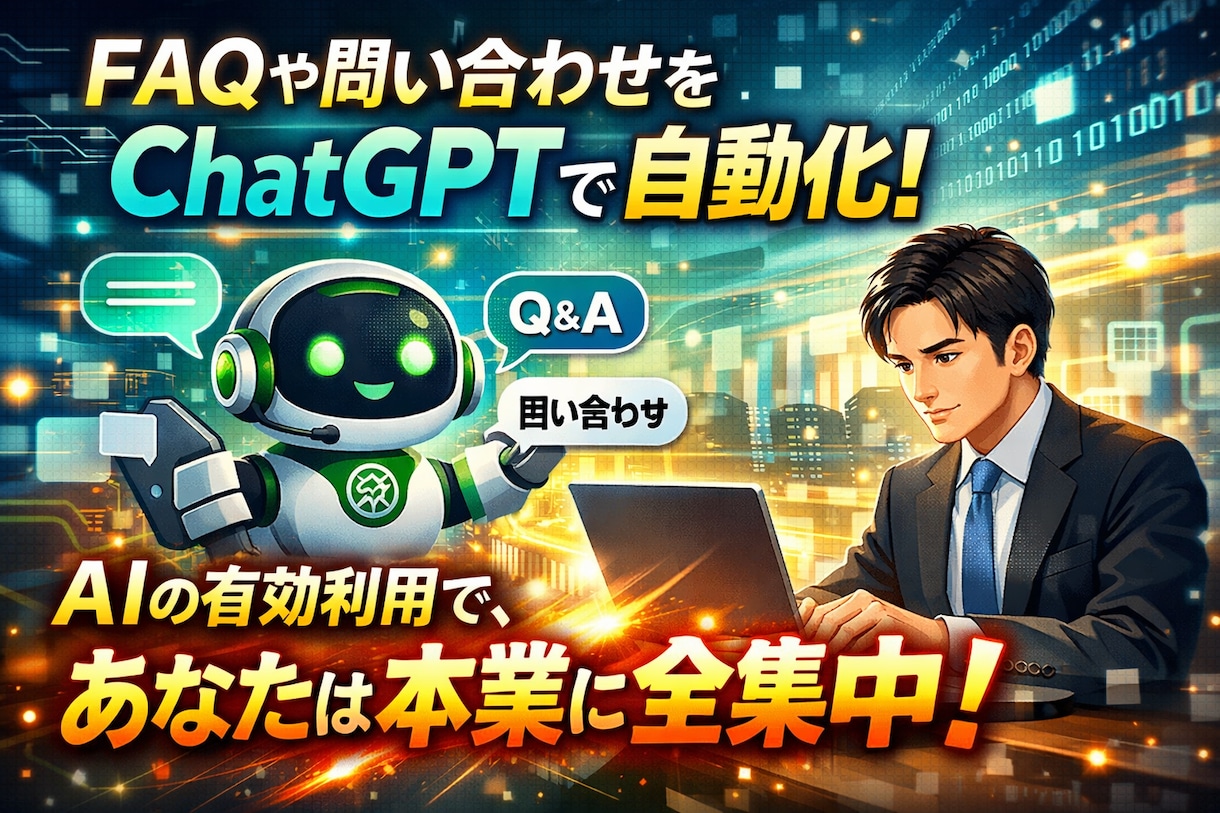 FAQや問い合わせをChatGPTで自動化します AIの有効利用で、あなたは本業に全集中！ イメージ1
