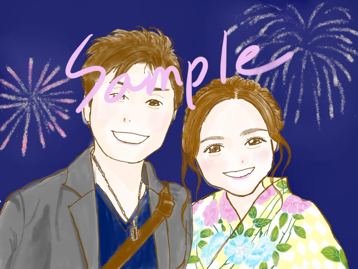 幸せが溢れるふわふわほんわかな似顔絵描きます チャームポイント活かします♡ウェルカムボードやプレゼントに！ イメージ5