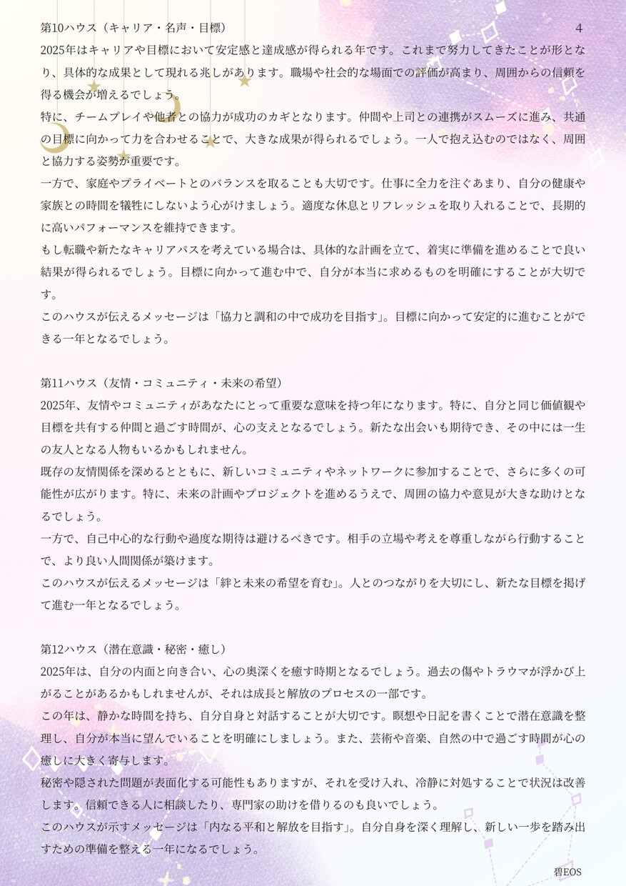 新年】２０２５年のあなたの運勢をタロット鑑定します ホロスコープスプレッド13枚であなたの2025年を紐解きます イメージ4