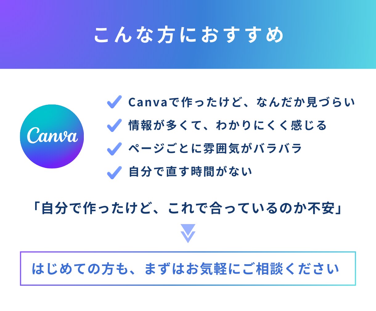 Canvaで作った資料を見やすく伝わる形に整えます 既存資料の見た目・構成をスッキリ整理します イメージ2