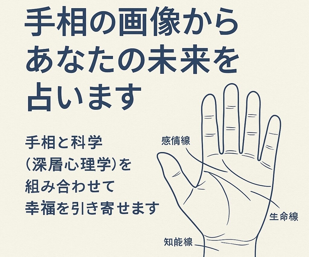 手のひらの画像からあなたの未来を正しく占います 手相と科学（深層心理学、脳科学）からあなたの幸せを引き寄せる イメージ2